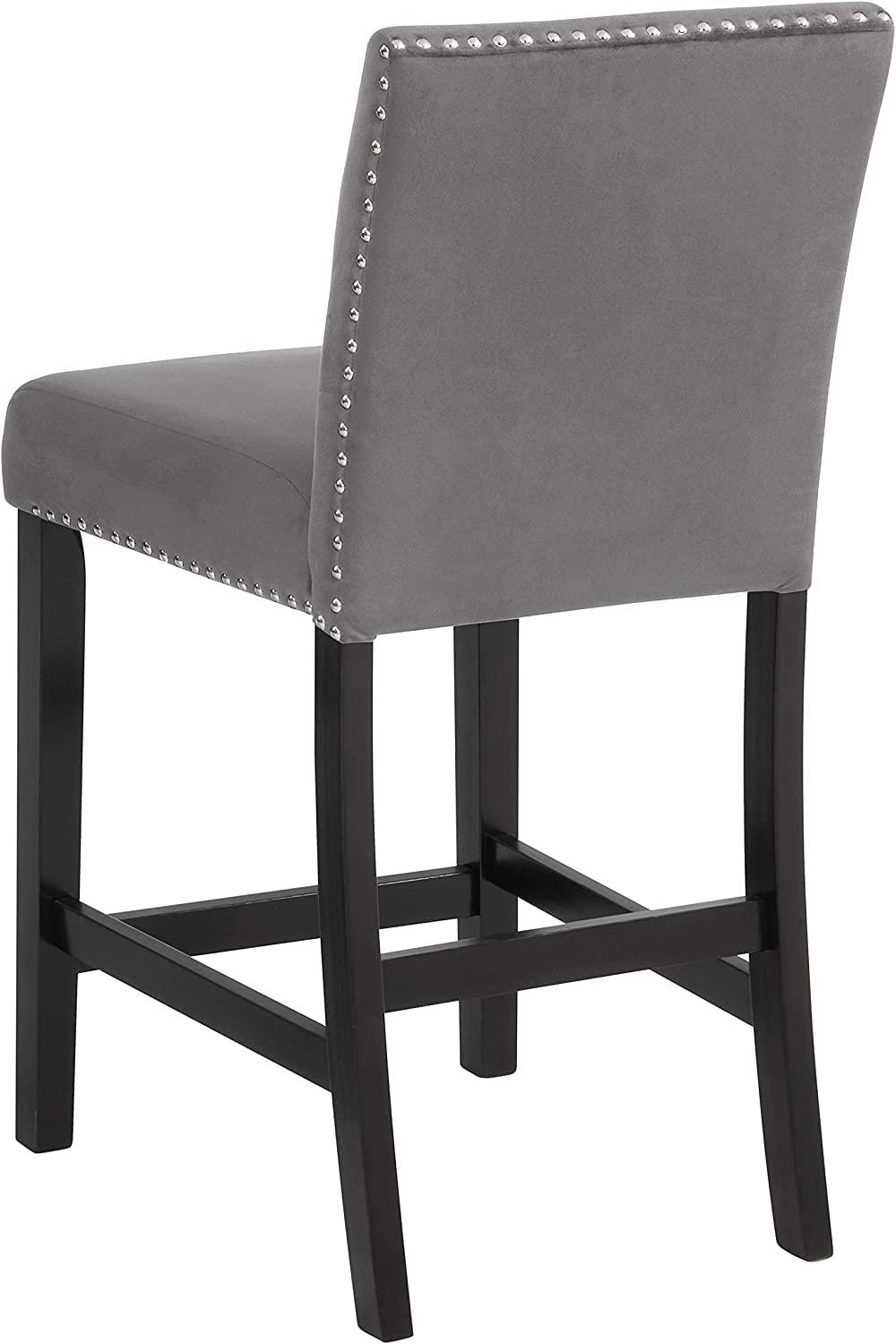 New Classic Furniture Celeste 5-Piece Faux Marble Round Counter Set with 1 Table and 4 Chairs, 42-Inch, Grey
