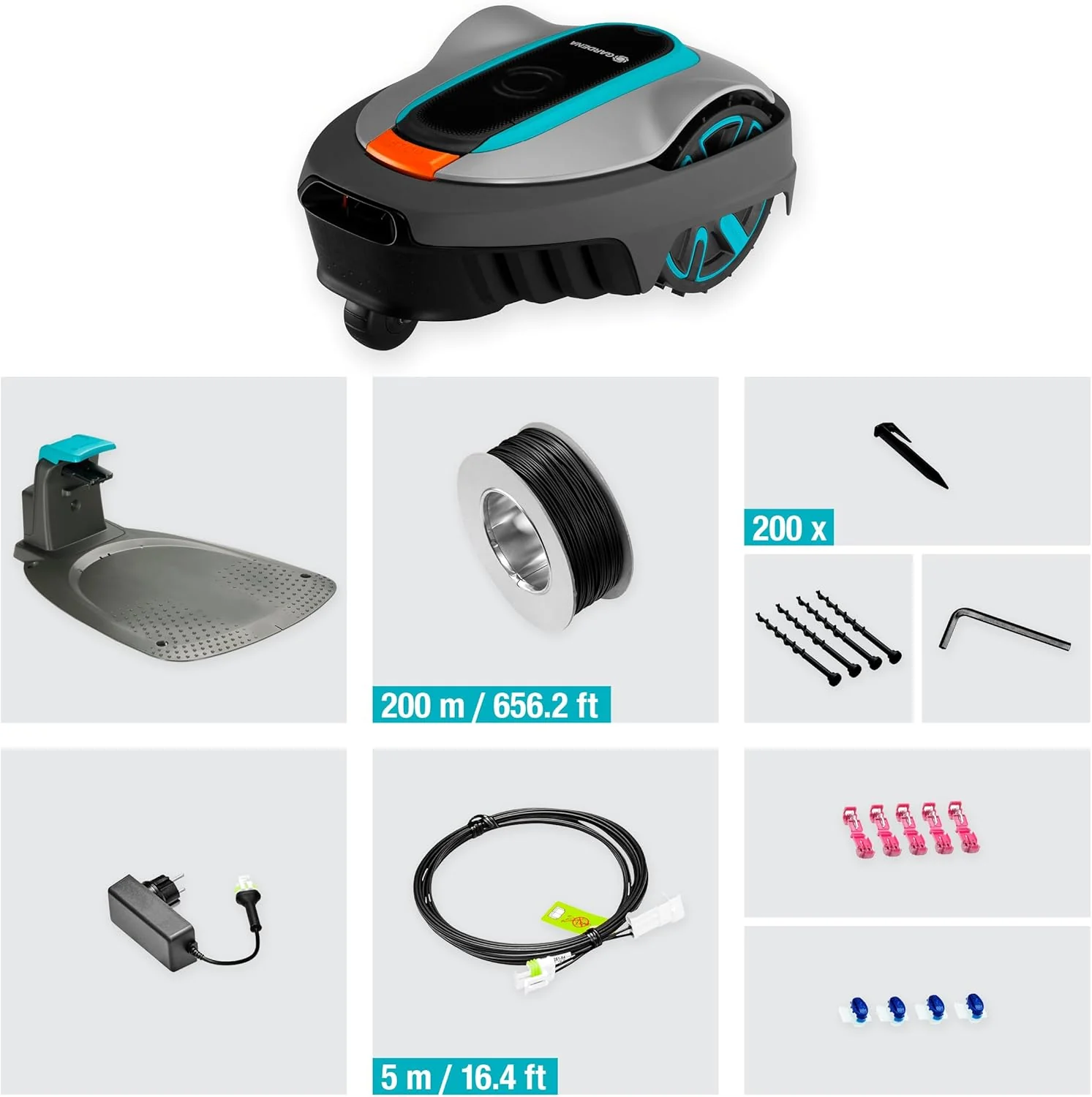 Gardena Robotmaaier SILENO minimo 500 m: intelligente grasmaaier met optimale connectiviteit, programmeerbaar met Gardena Bluetooth-app, DE-versie (15202-20)