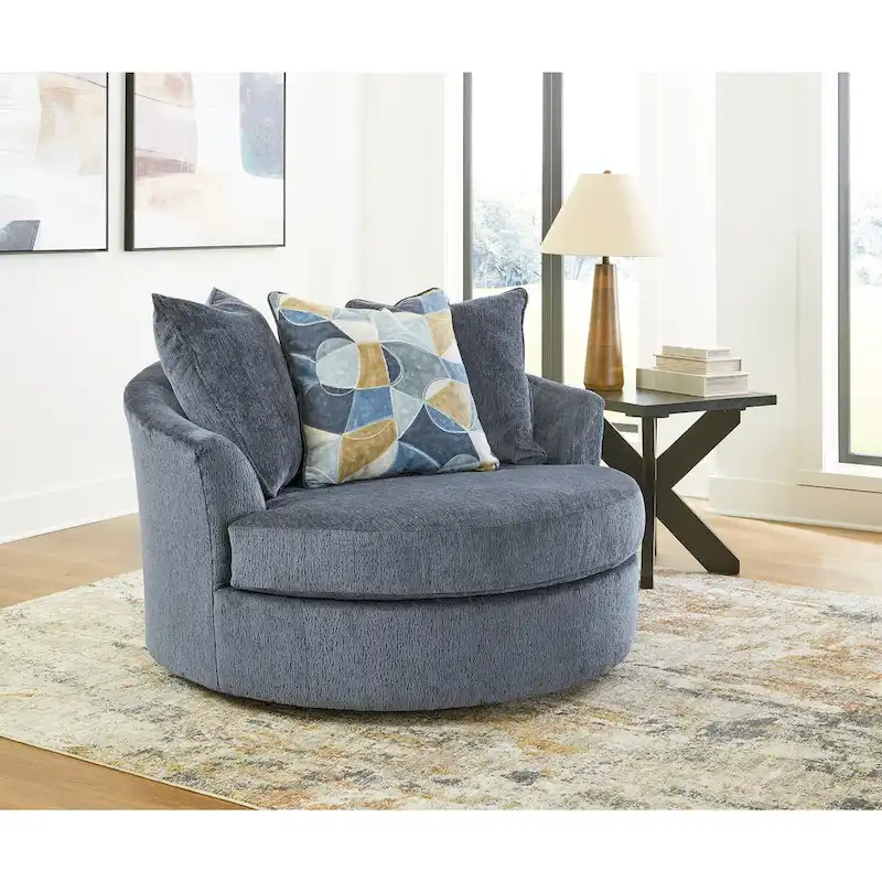 Signature Design by Ashley Maxon Place Large Swivel Accent Chair - Dimensions: 56W x 55D x 35H