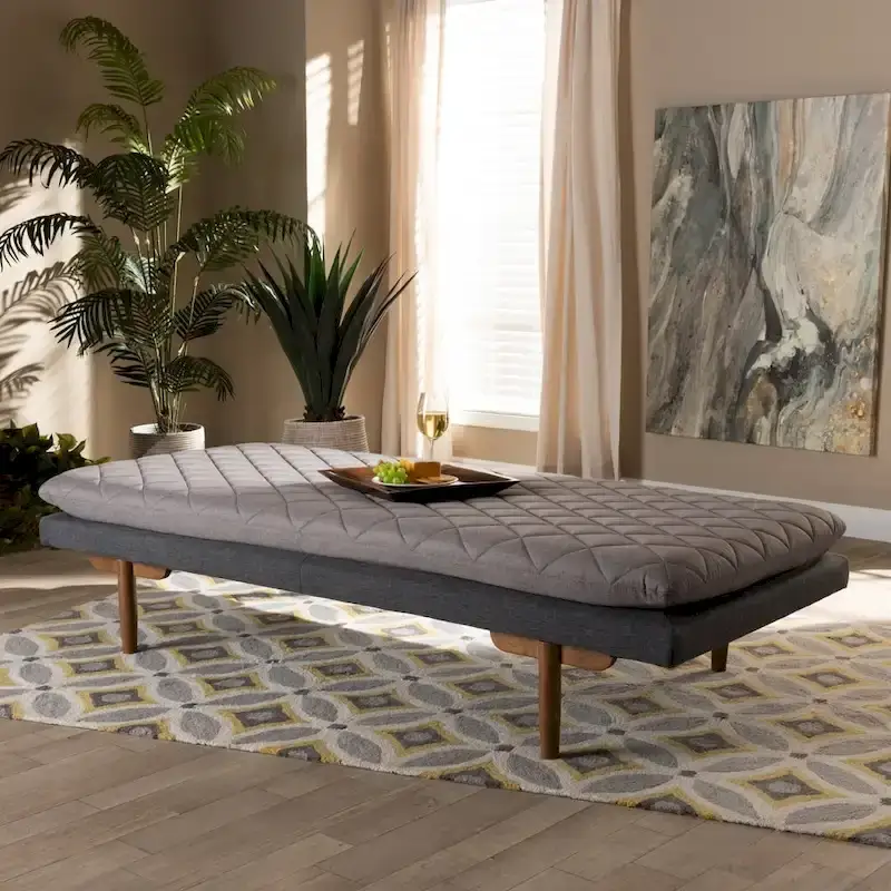 Marit Upholstered Wood Daybed in Mid-Century Modern Style
