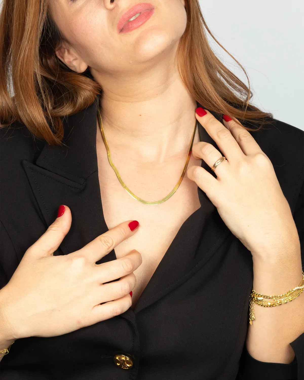 18K Gold Italian Snake Chain – Sleek & Elegant Gold Necklace