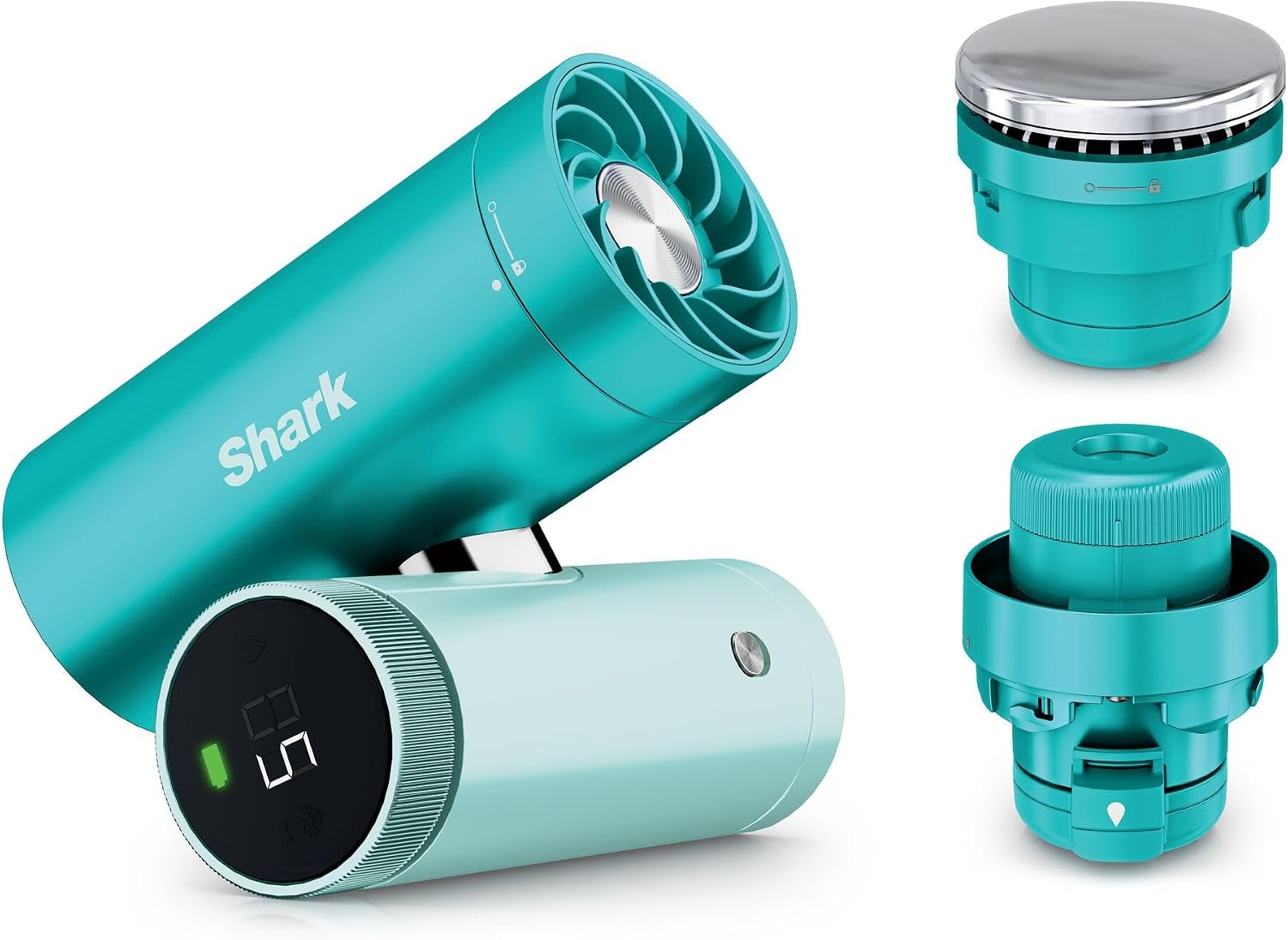 Shark ChillPIll 3-in-1 Personal High-Speed Fan, Ultra-Fine Mist and InstaChill System Travel Bundle with Case, Includes 3 Cooling Attachments, Travel-Friendly Design, Cloud FA021UK