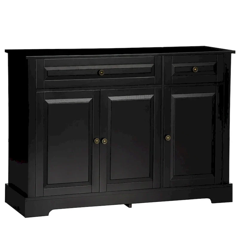 Modern Sideboard Buffet Cabinet with 2 Drawers and Adjustable Shelves - Ideal Coffee Bar Storage