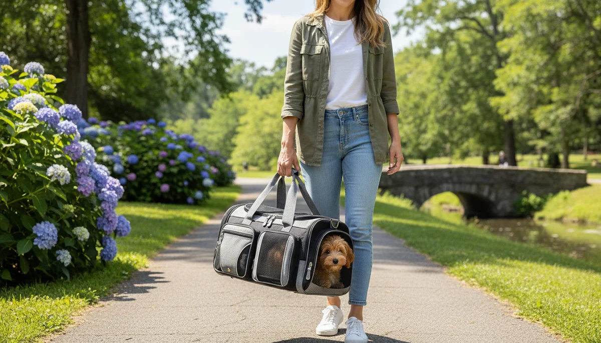Soft-Sided Expandable Pet Carrier, Airline Approved Travel Bag, Medium Grey
