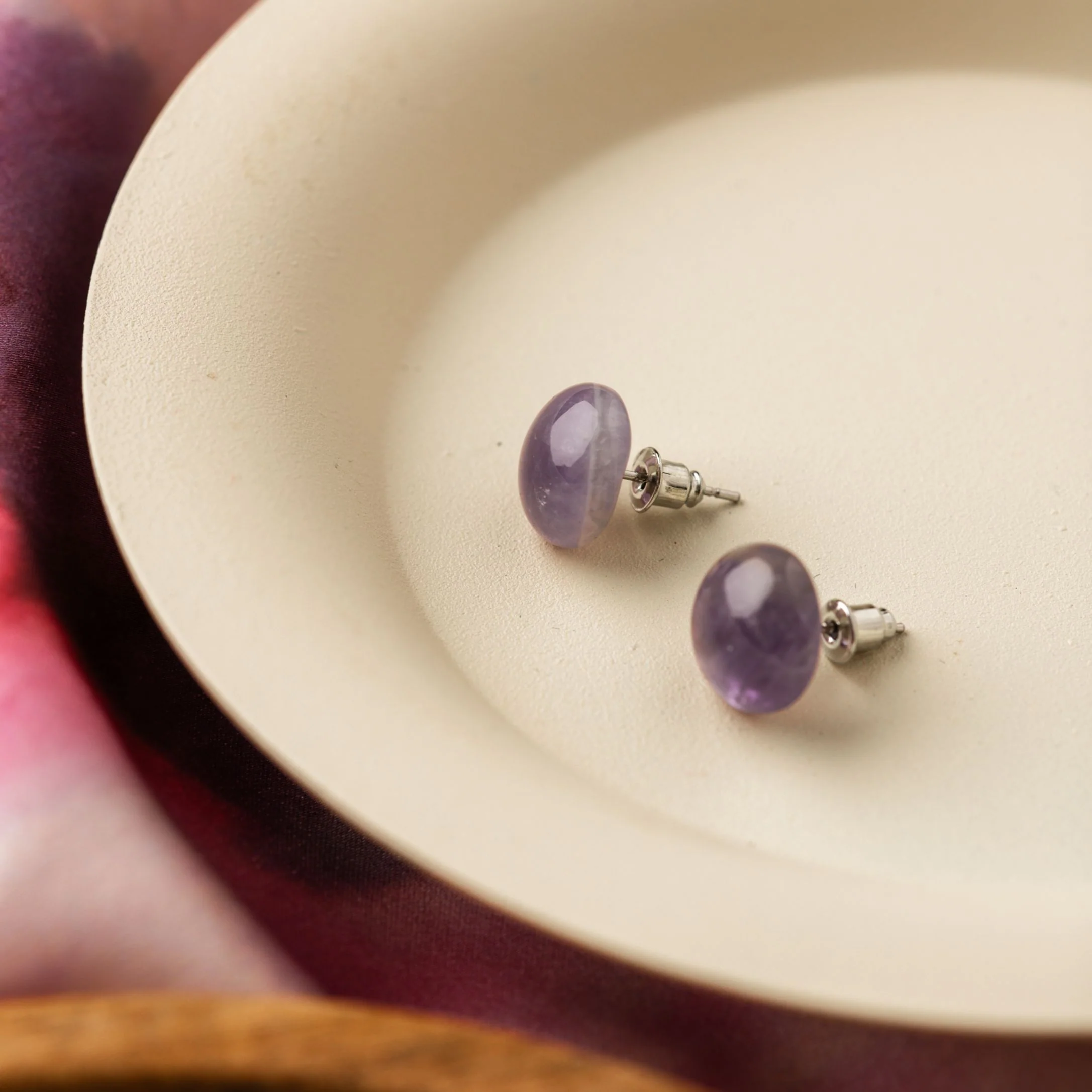 Amethist Oorknopjes - Edelsteen Oorbellen - Oorstekers - Kracht
