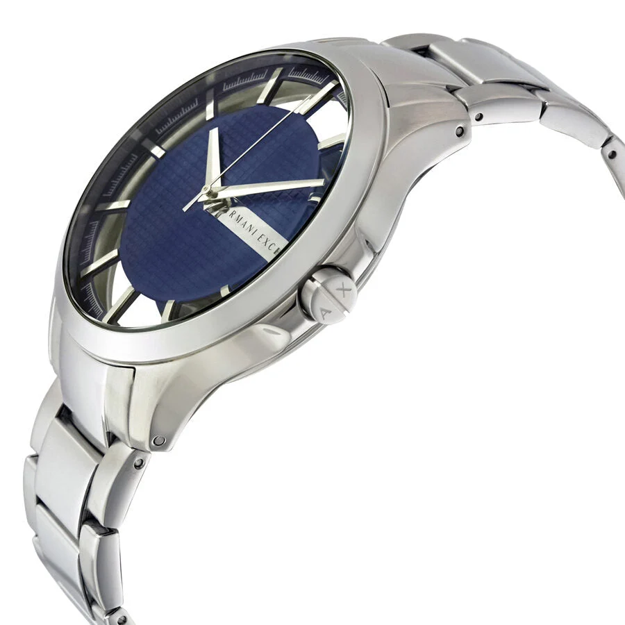 Armani Exchange Hampton Chronograph Blue Dial Silver Steel Strap Men's Watch AX2178
