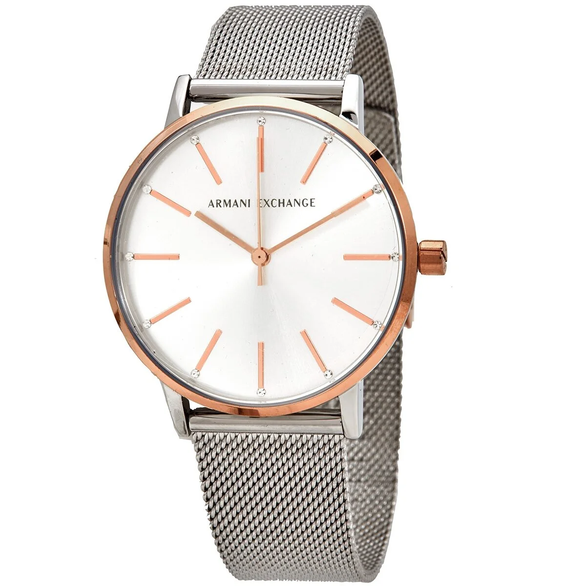 Armani Exchange Quartz White Dial Sliver Ladies Watch AX5537