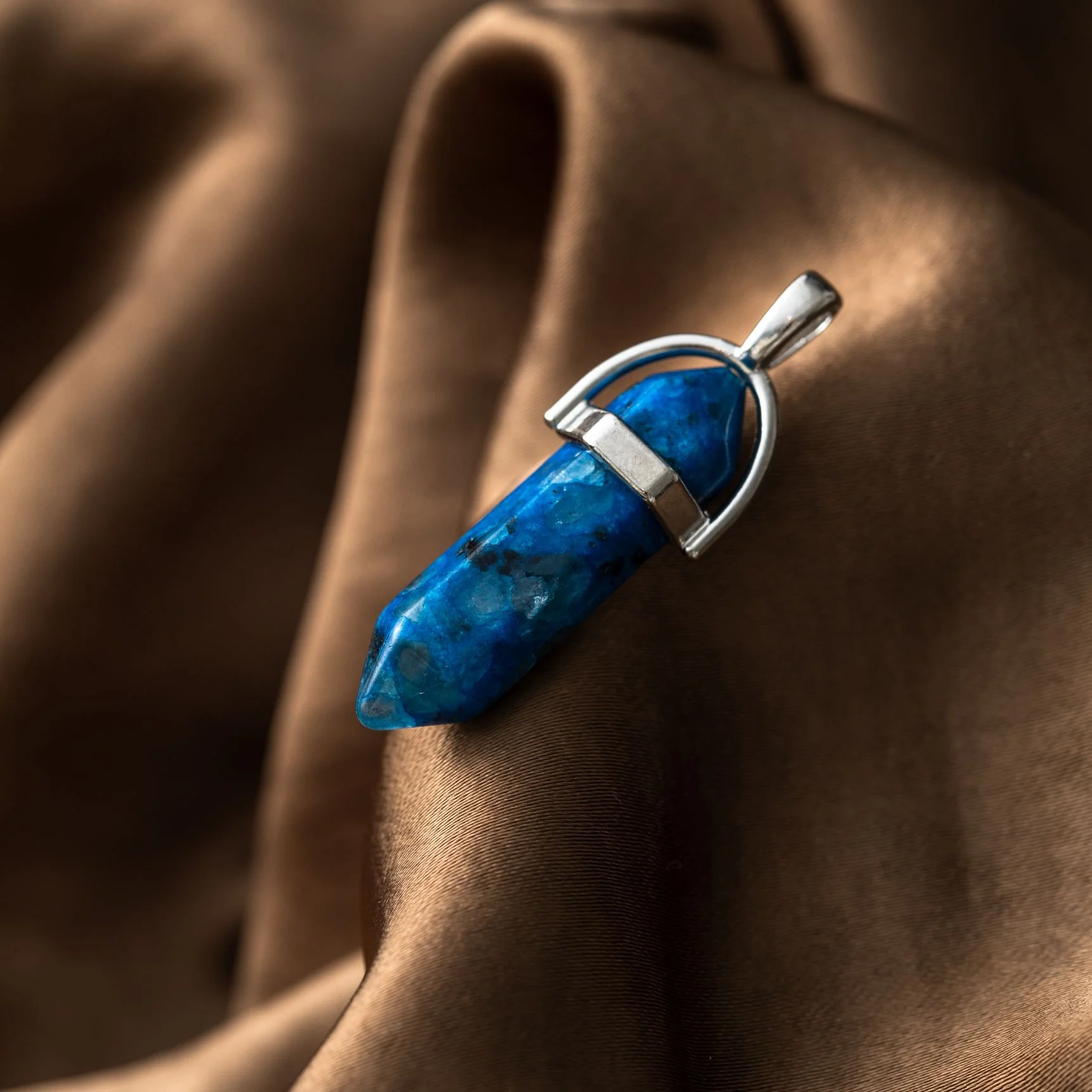 Dubbelpunt Hanger - Apatiet Edelsteen - Hexagonaal Geslepen - Zelfexpressie