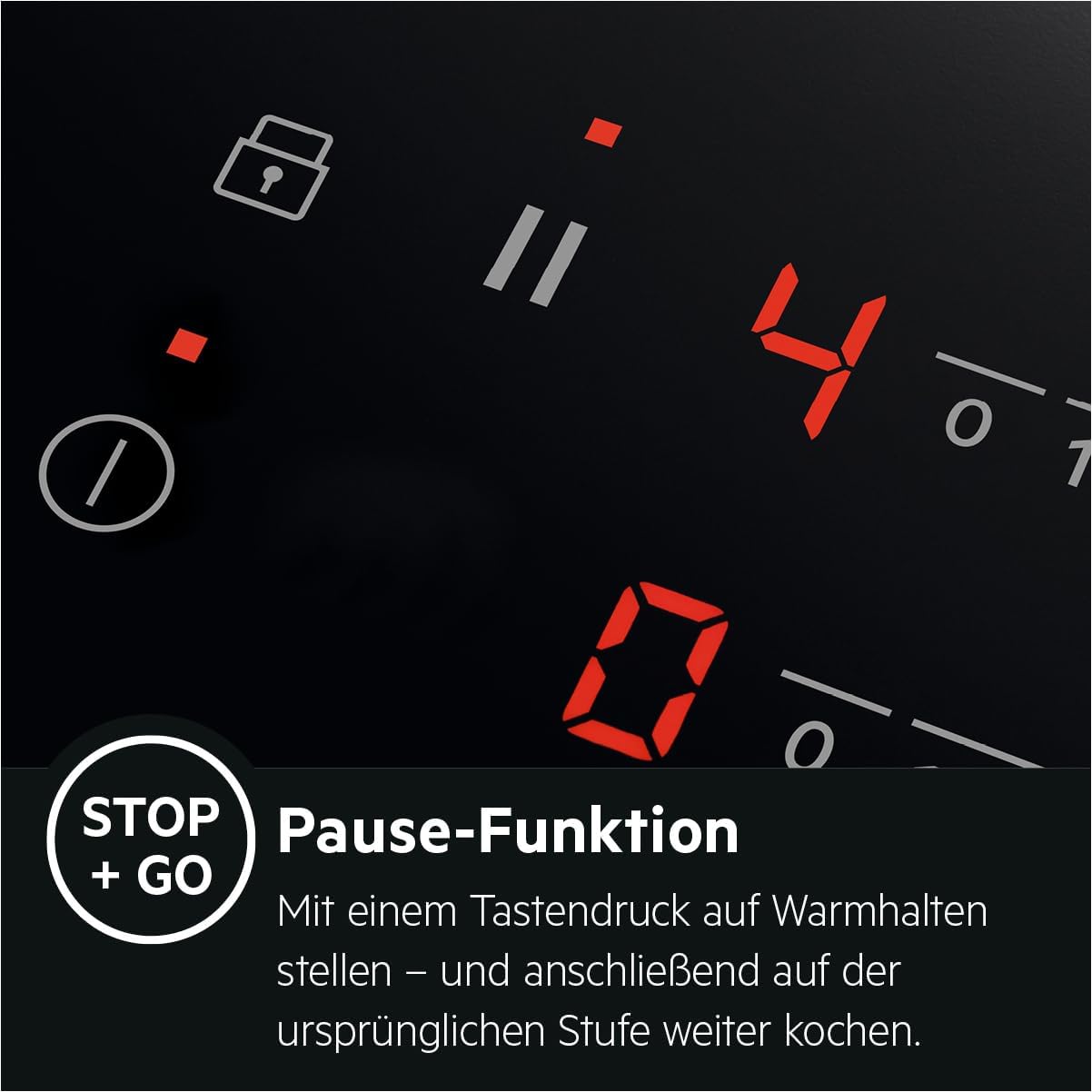 AEG IKB64431XB Autarkes Kochfeld / Induktion / Hob²Hood / Slider-Bedienung / 60 cm / Edelstahlrahmen / 4 Kochzonen / Powerfunktion / Kindersicherung