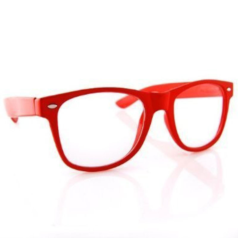 Clear Glasses Iconic 80's Style Red Adult Size 12 PACK 1085D