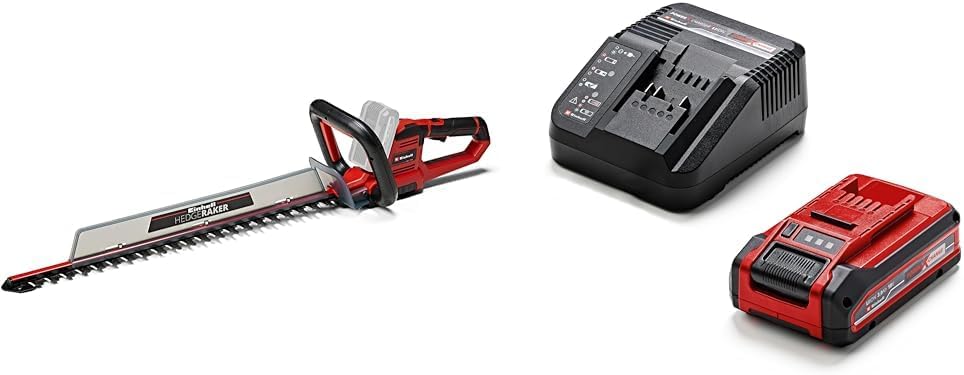Einhell Akku-Heckenschere GE-CH 18/60 Li-Solo Power X-Change (18 V, 60 cm Schnittlnge, 22 mm Zahnabstand, drehbarer Handgriff, inkl. Schnittgutsammler, ohne Akku)