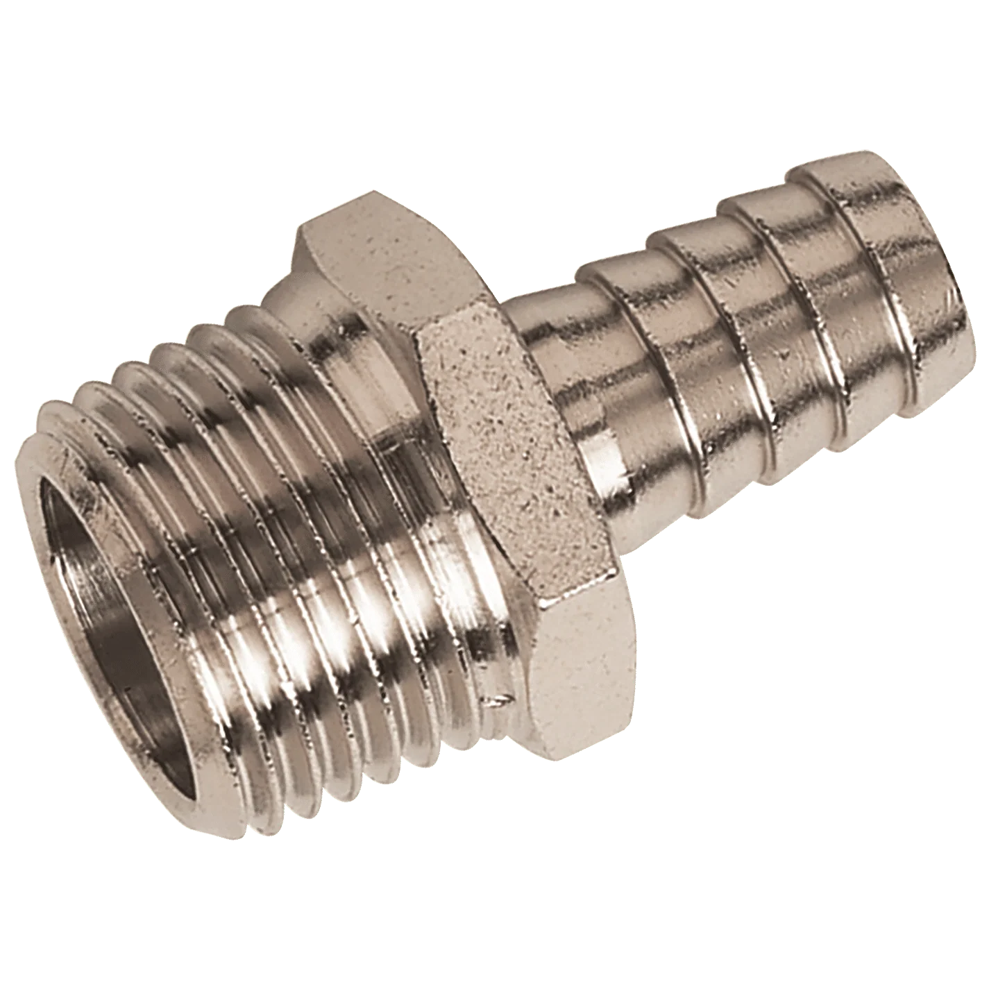 FT Pro - 3040-4-M5 M5 x 4mm ID Male Straight Hose Tails, Nickel Plated Brass