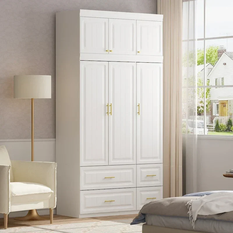 Contemporary White Freestanding Wardrobe Armoire - 93.7