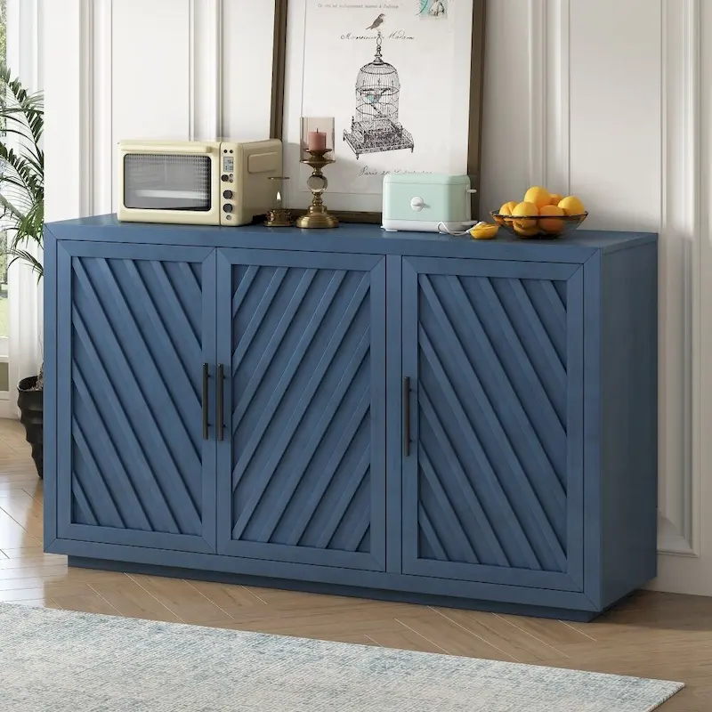Farmhouse Sideboard Cabinet with Storage Doors and Adjustable Shelves