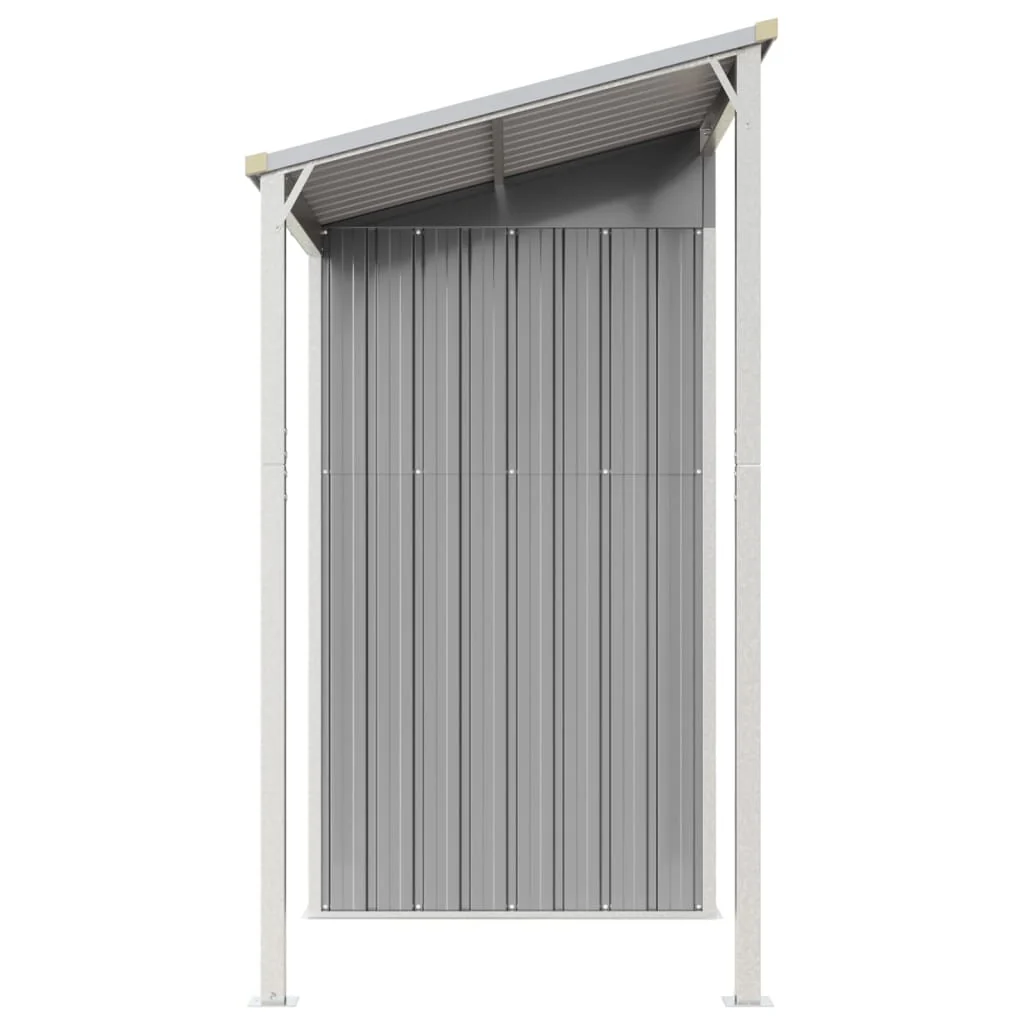 2025 Cobertizo jardín tejado alargado acero gris 277x110,5x181 cm v8848