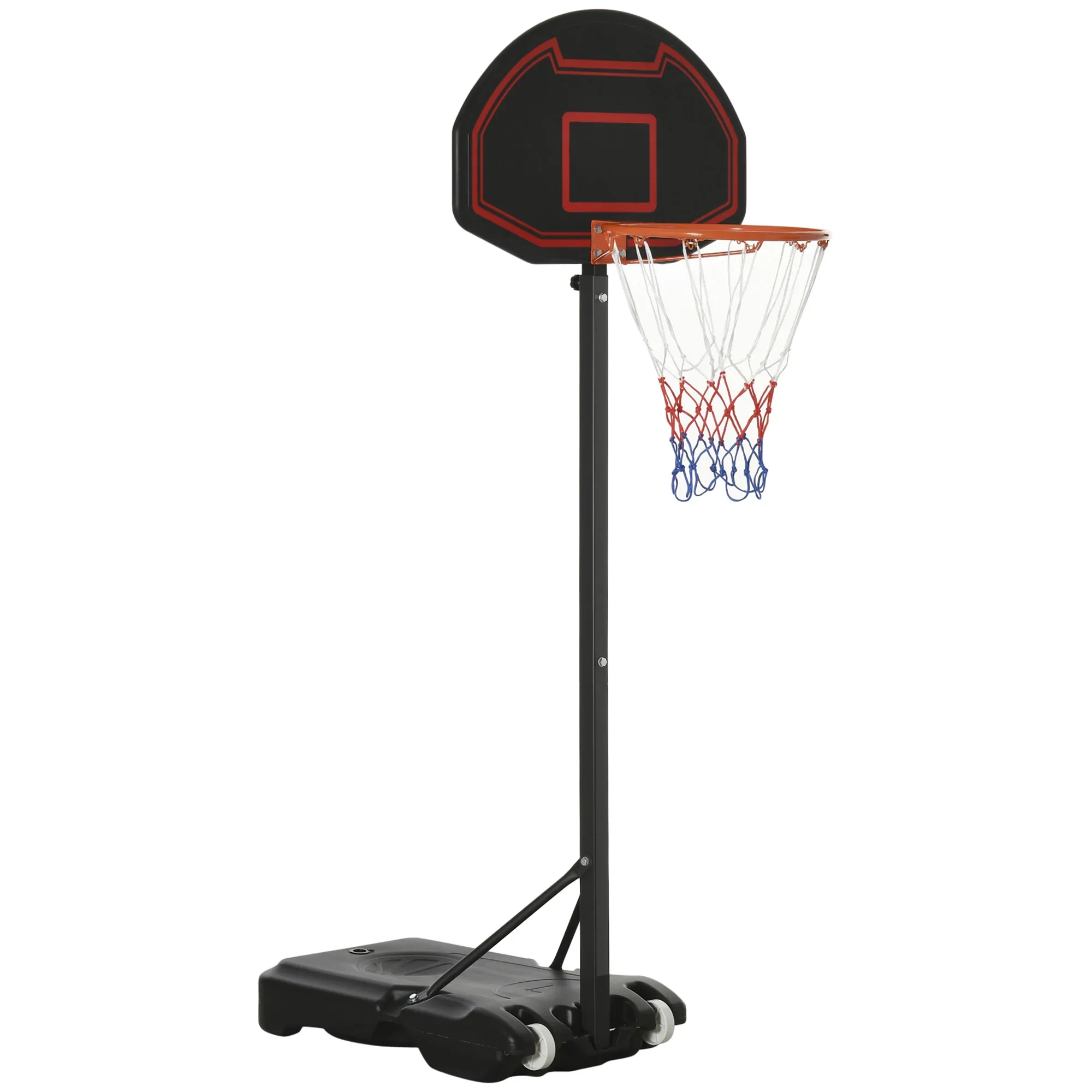 HOMCOM Basketbalhoepel in hoogte verstelbaar Outdoor mobiel met wielen
