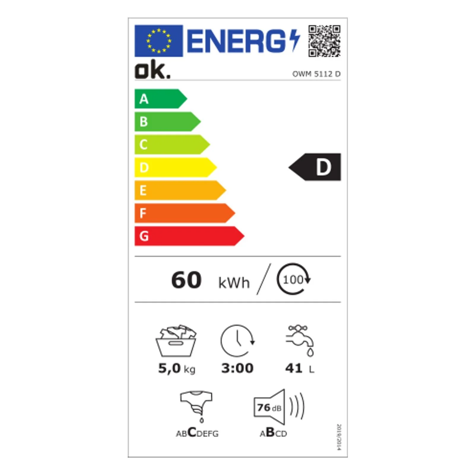 2025 Lavadora OK. OWM 5112 D – 5 kg, compacta y práctica