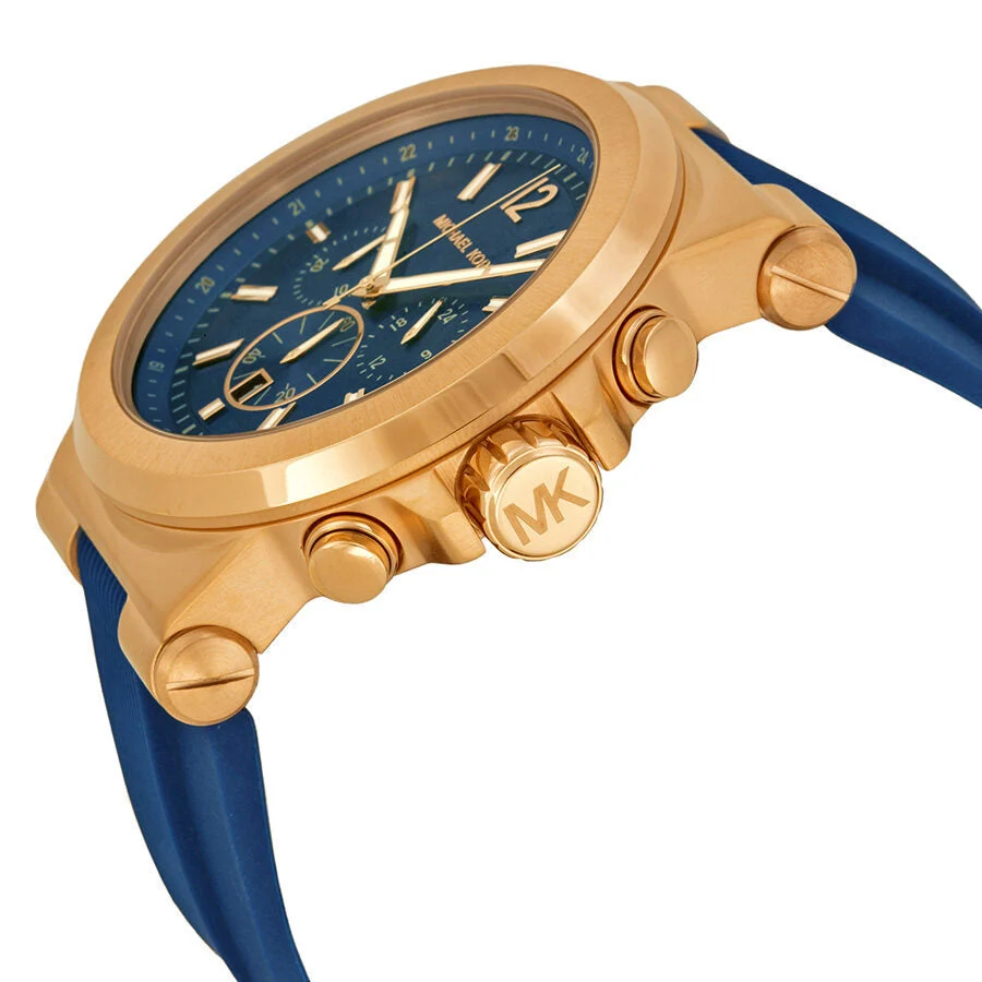 Michael Kors Dylan Chronograph Navy Dial and Silicone Strap Men's Watch - MK8295