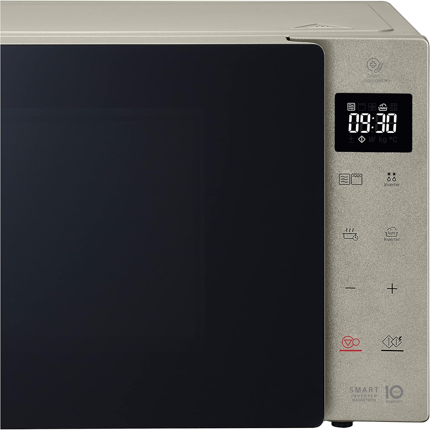 LG MH6535GIS Magnetron met invertertechnologie en kwartsgrill, 25 liter inhoud, 1000 W, automatische programma's, instelbare vermogensniveaus voor optimaal koken en EasyClean-functie, Zwart