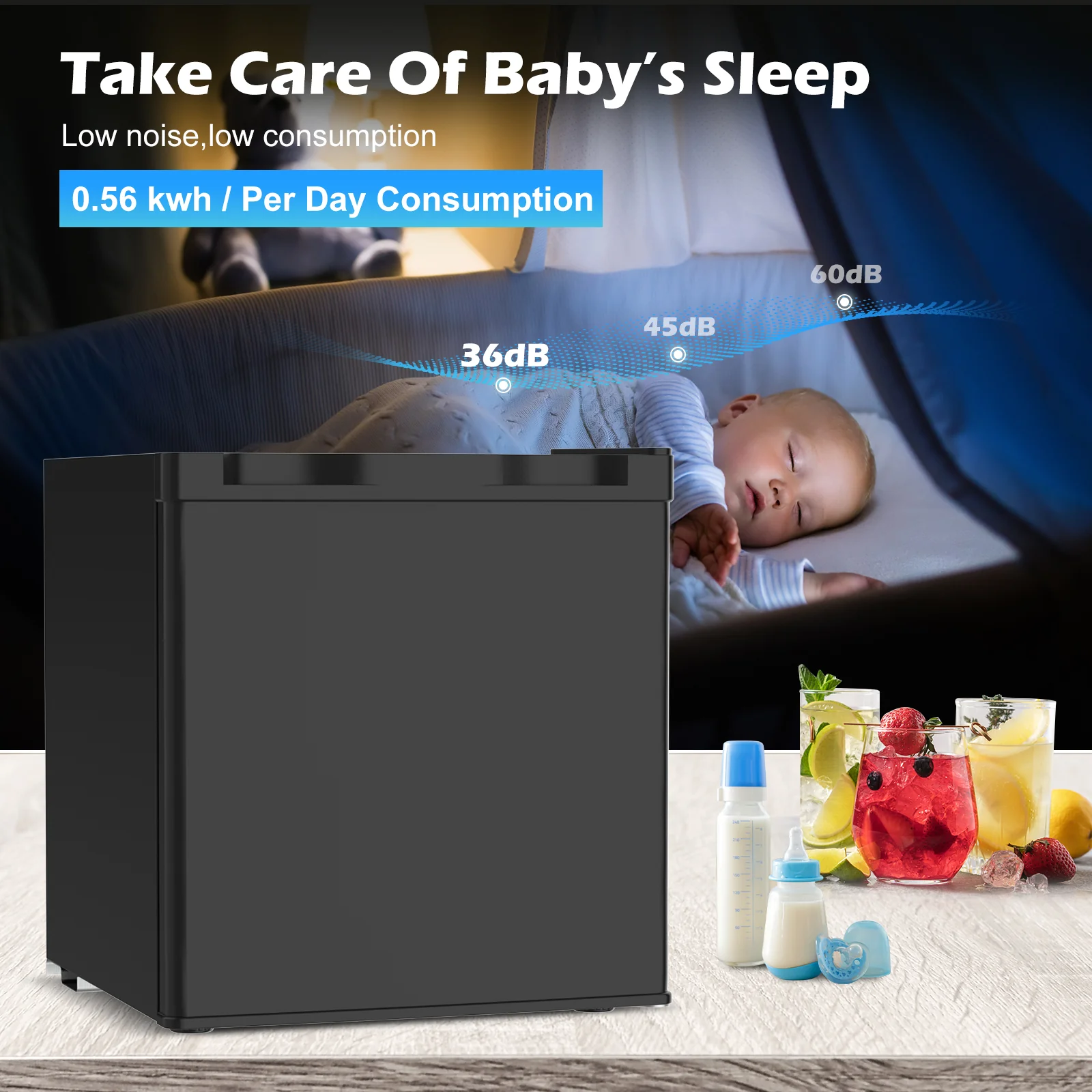 48L Compact Refrigerator Mini Bar Fridge