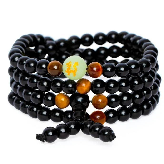 Mala Armband - Draak - Onyx & Tijgeroog - Beheersing