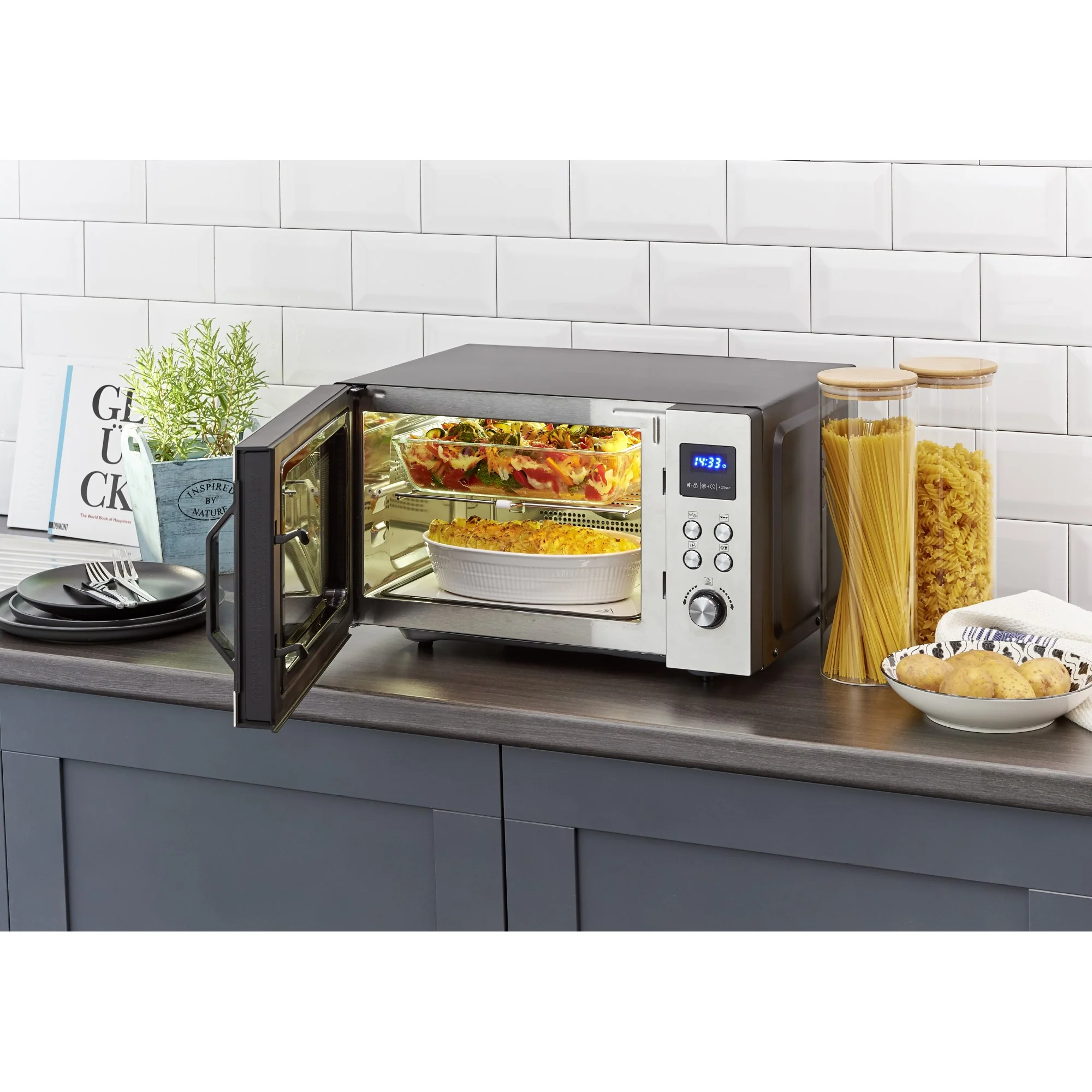 Severin Mikrowelle 3-in-1, Grill, Heissluft, MW7777 Deluxe Flatbed
