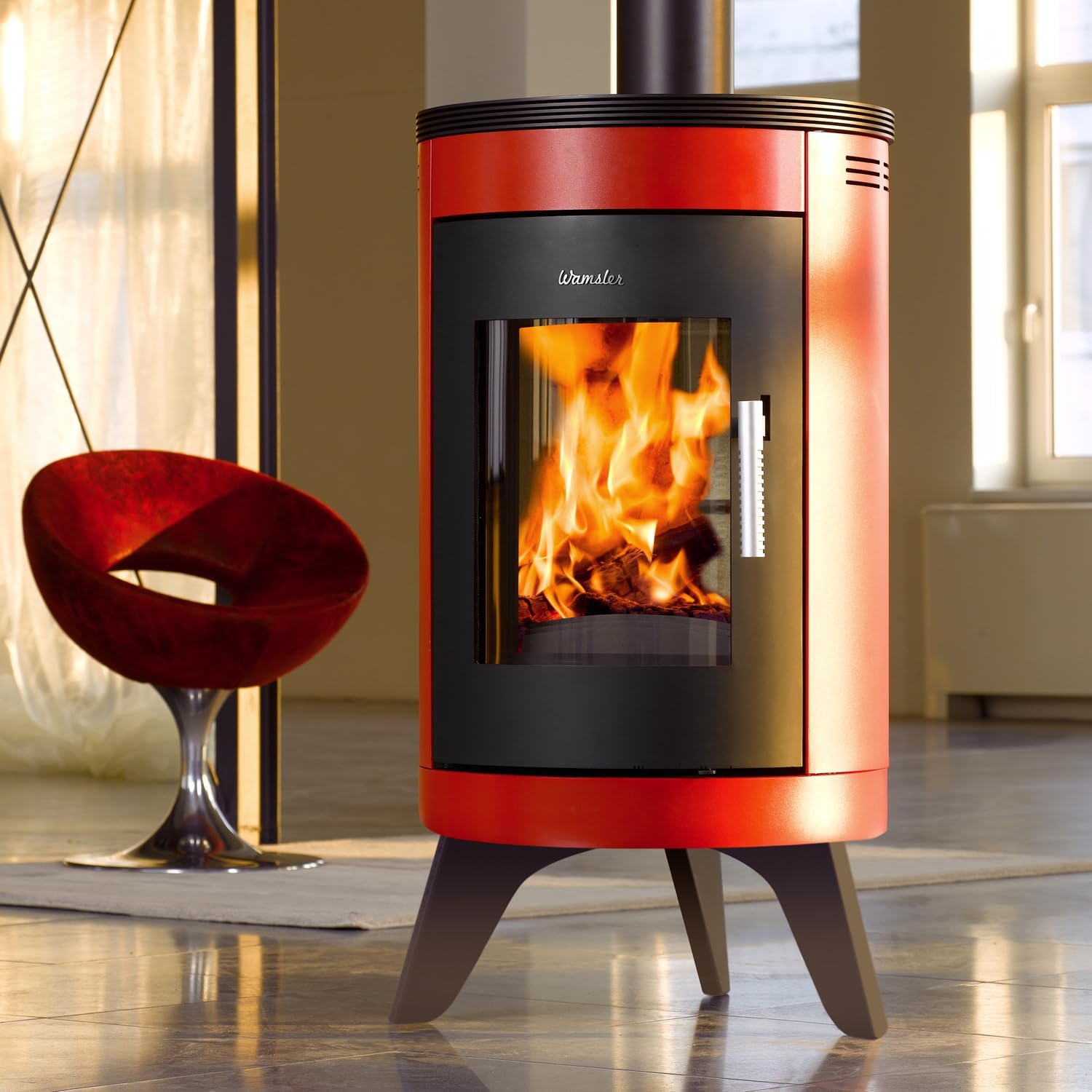 Wamsler W20001016415 City Kaminofen Stahl Rot/A+
