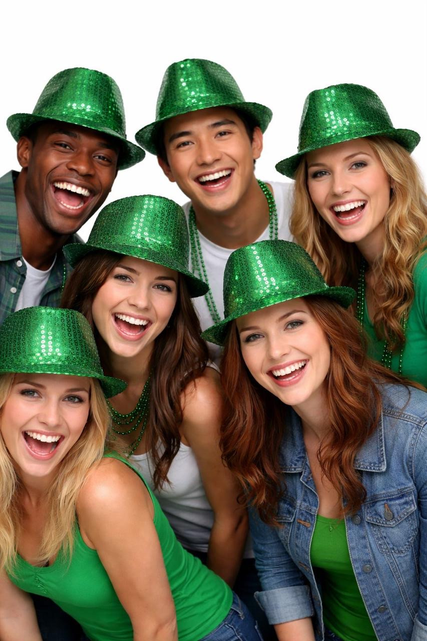 Bulk Green Hats | Bulk Green Fedoras | St Patricks 18003  Adult Size 12 PACK