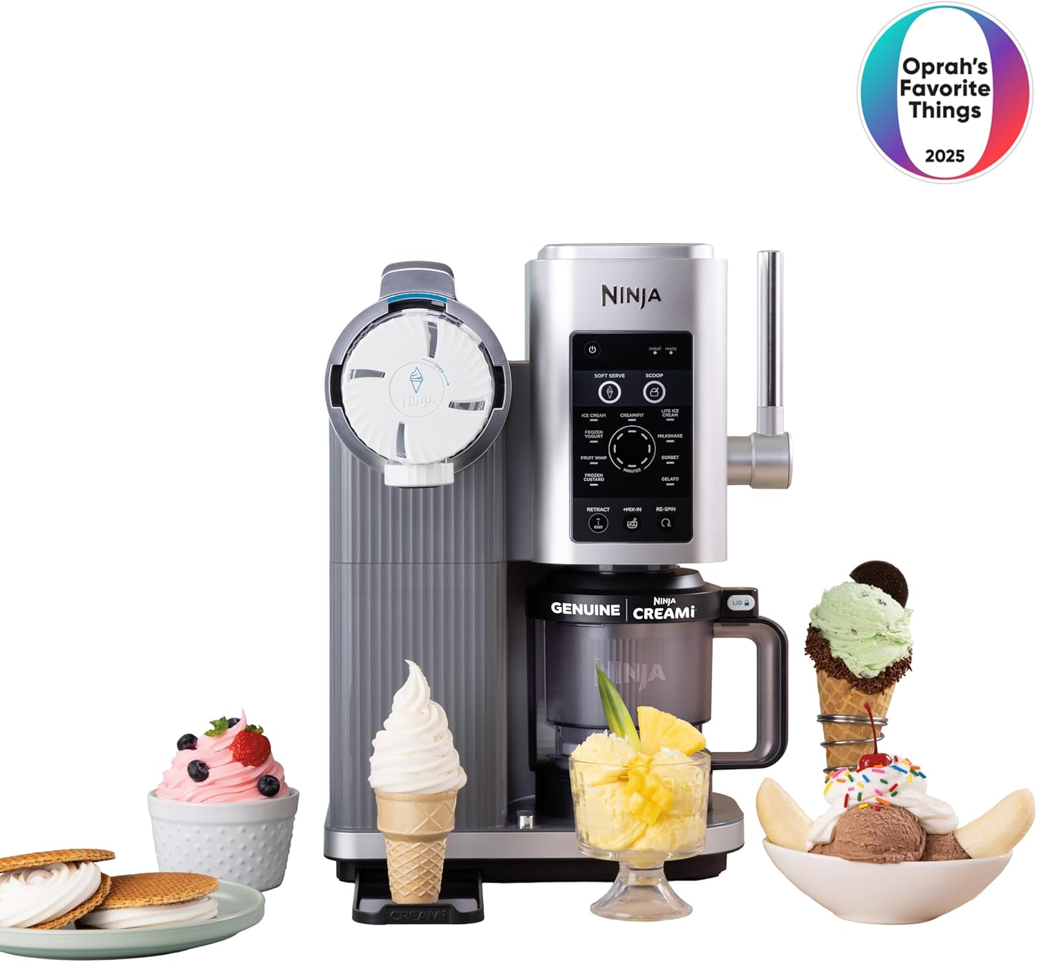 Ninja CREAMi Swirl Eis- und Soft-Serviermaschine, Sorbet, Milchshake, gefrorener Joghurt, kalorienarmes Programm und mehr, 13-in-1, weicher Serviergriff und (2) Creami Swirl 473 ml, für Kinder und