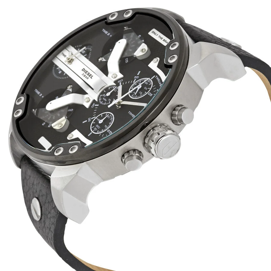 Diesel Mr. Daddy 2.0 Black Dial Genuine leather Chronograph Watch DZ7313