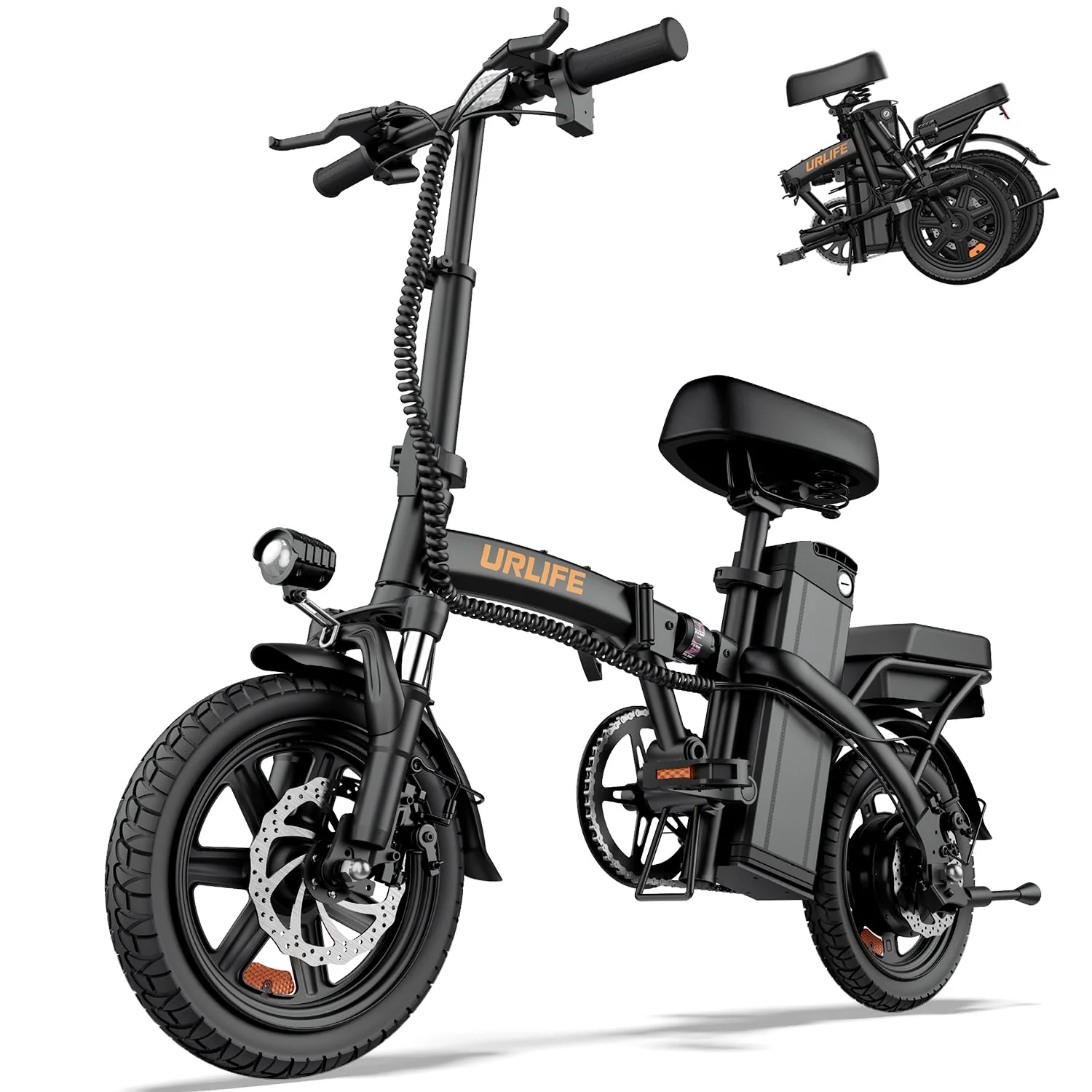 URLIFE F1L Klapp-E-Bike 250W – 48V/7,5Ah, 60km, Pedelec, IP54, Dual-Federung, 14