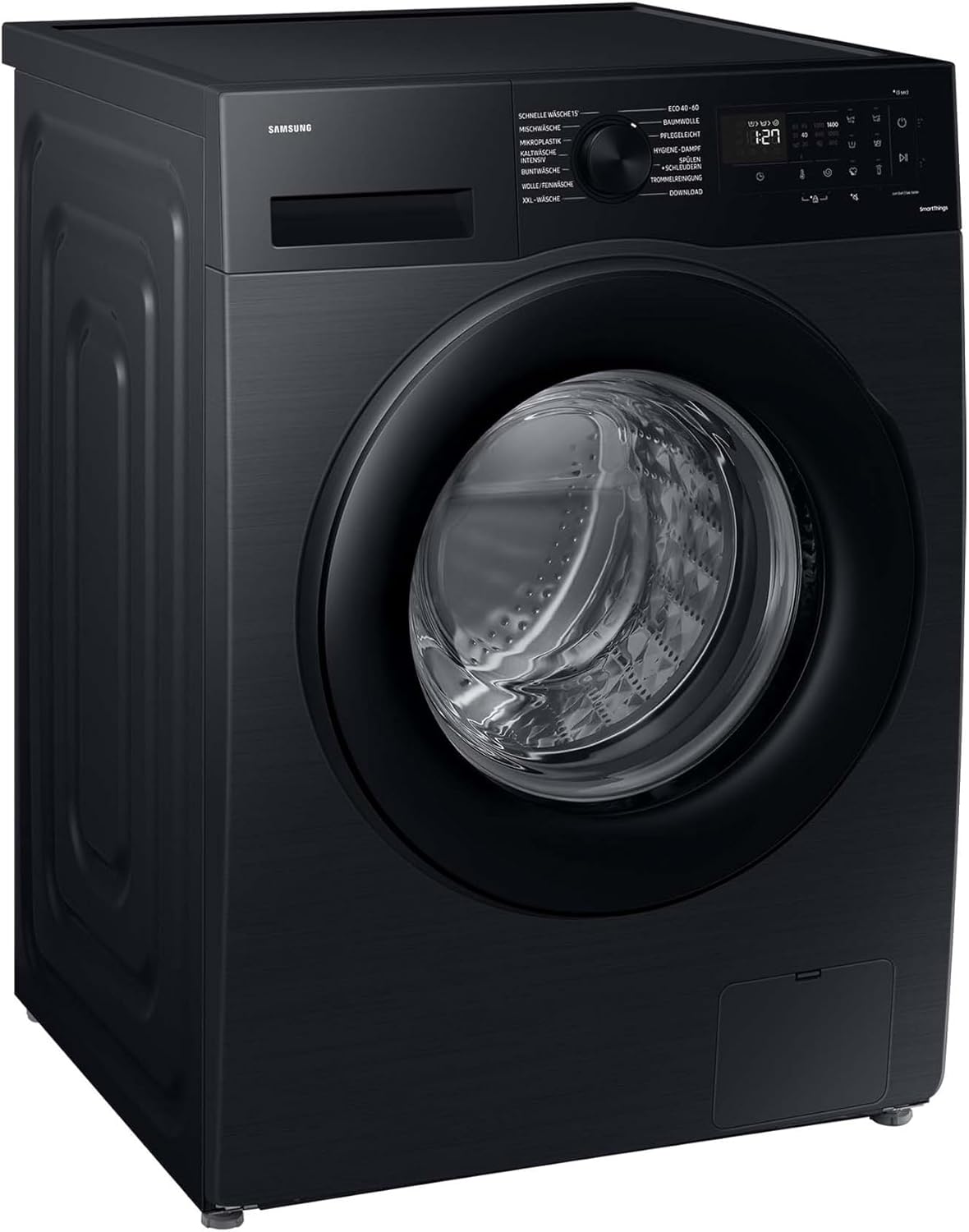 Samsung Waschmaschine, 9 kg, 1.400 U/min, EEK: A, Mikroplastik-Programm, Ecobubble, 14 Programme, WiFi SmartControl, Schwarz, WW90CGC04AABEG