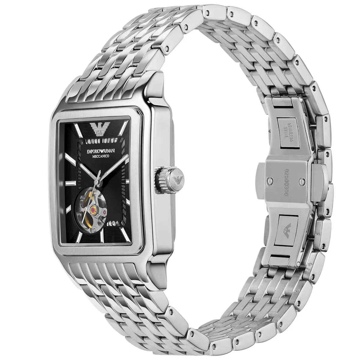 Emporio Armani Diego Automatic Rectangle Silver Men's Watch - AR60057