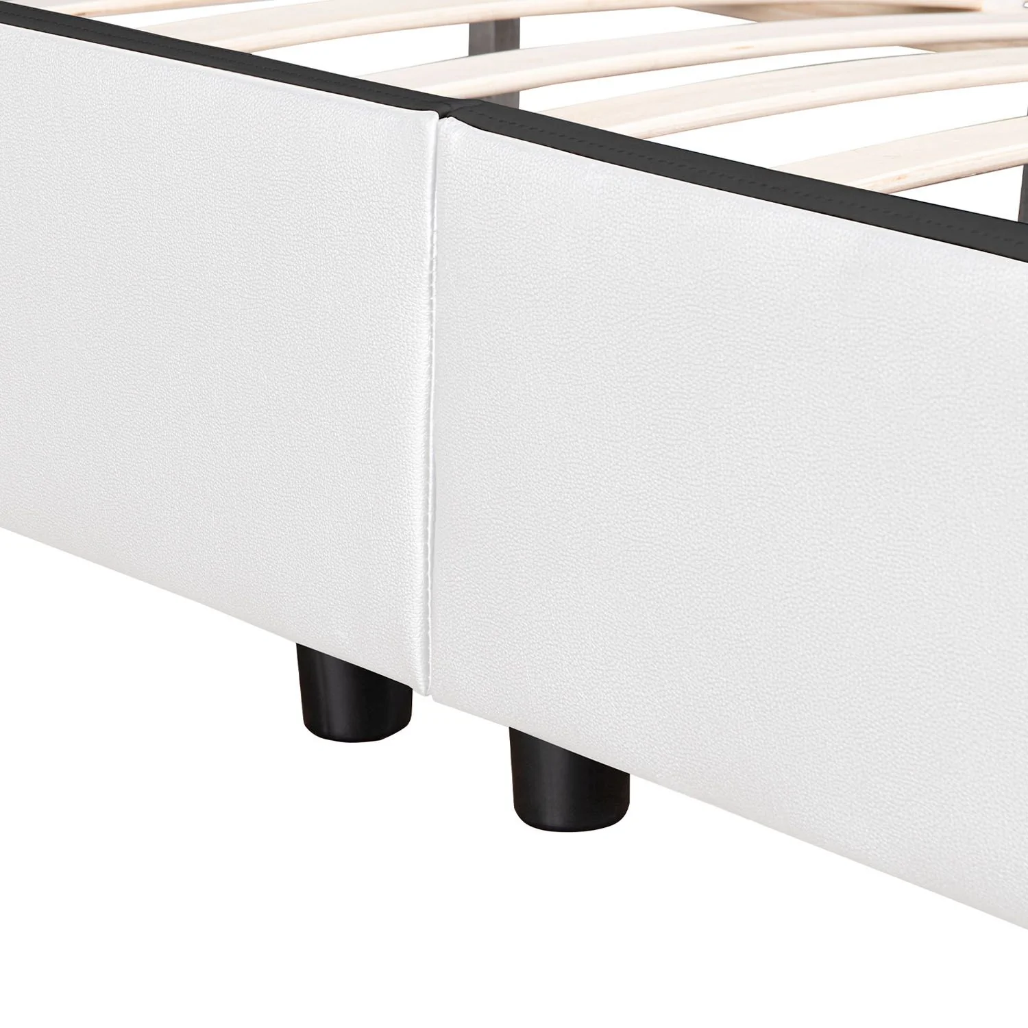 2025 Cama tapizada Sevilla 140x200 cm en blanco