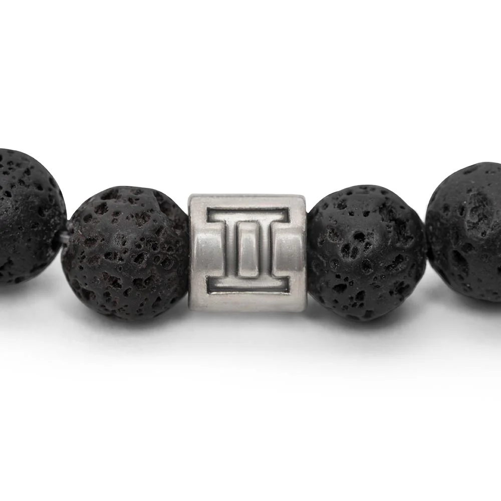 Sterrenbeeld Edelsteen Armband - Lavasteen Zilver - Horoscoop Armband