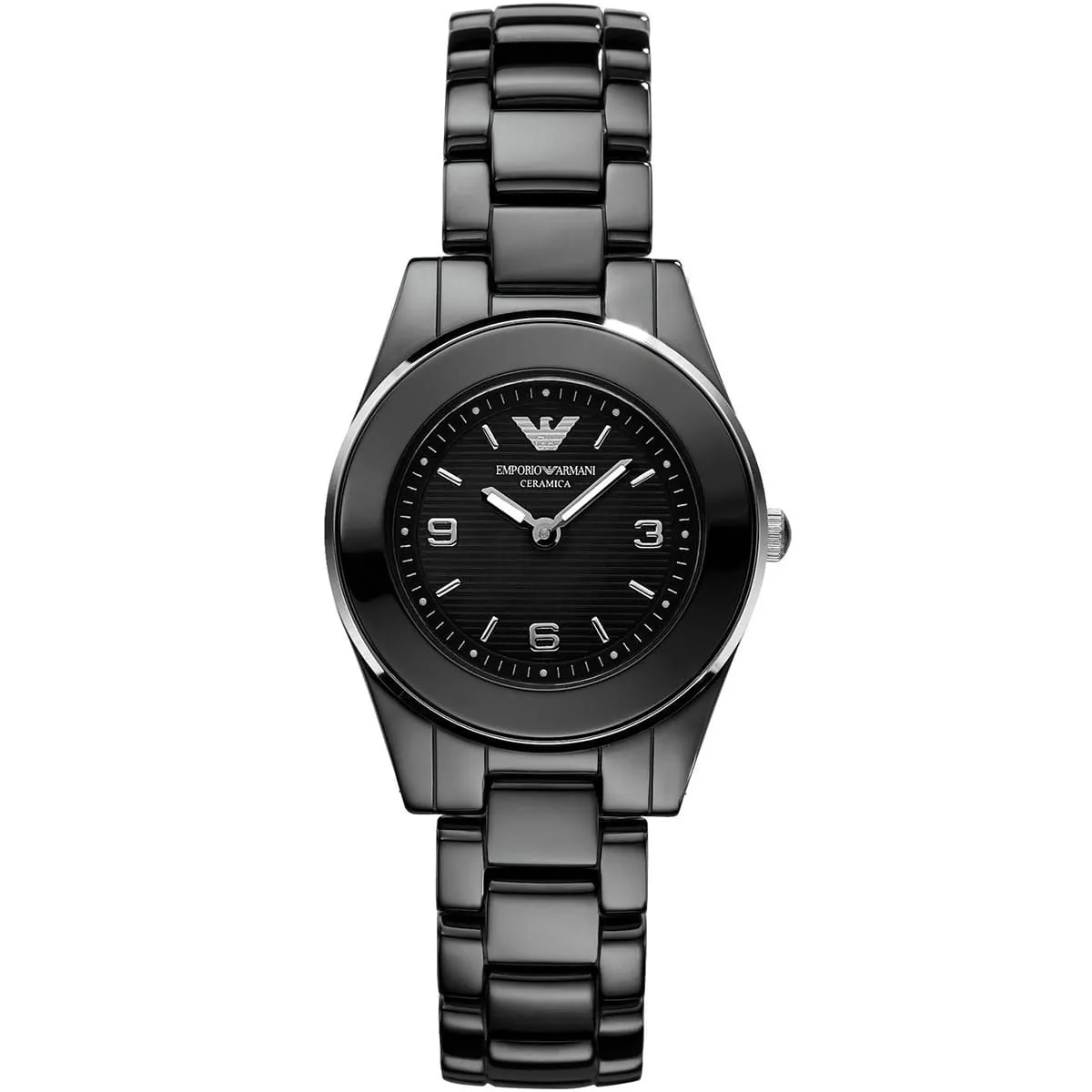 Emporio Armani Leo Small Black Ceramic Women's Watch - AR1438