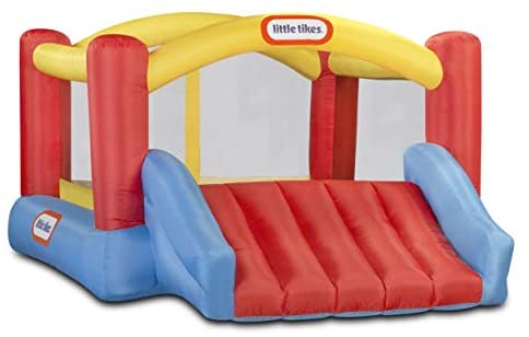 Little Tikes Jump 'n Slide Bouncer - Inflatable Jumper Bounce House Plus Heavy Duty Blower With GFCI, Stakes