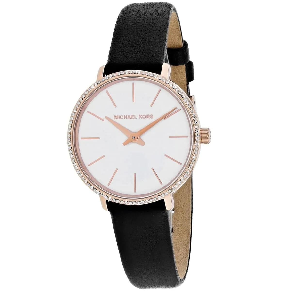 Michael Kors Pyper Black Leather Strap Women's Watch - MK2835