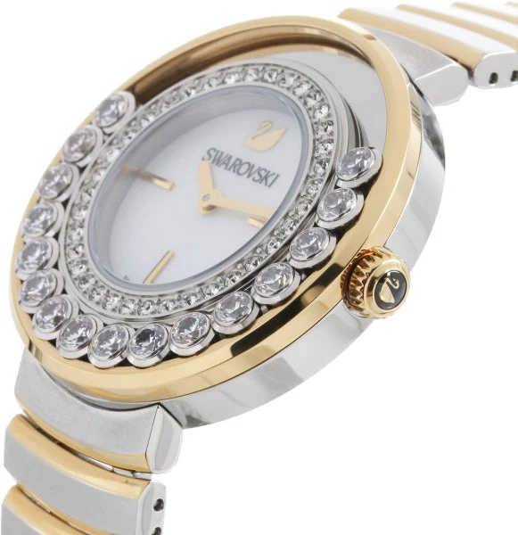 Swarovski Lovely Crystals Floating Zirconia White Dial Gold Tone Women's Watch 1187022