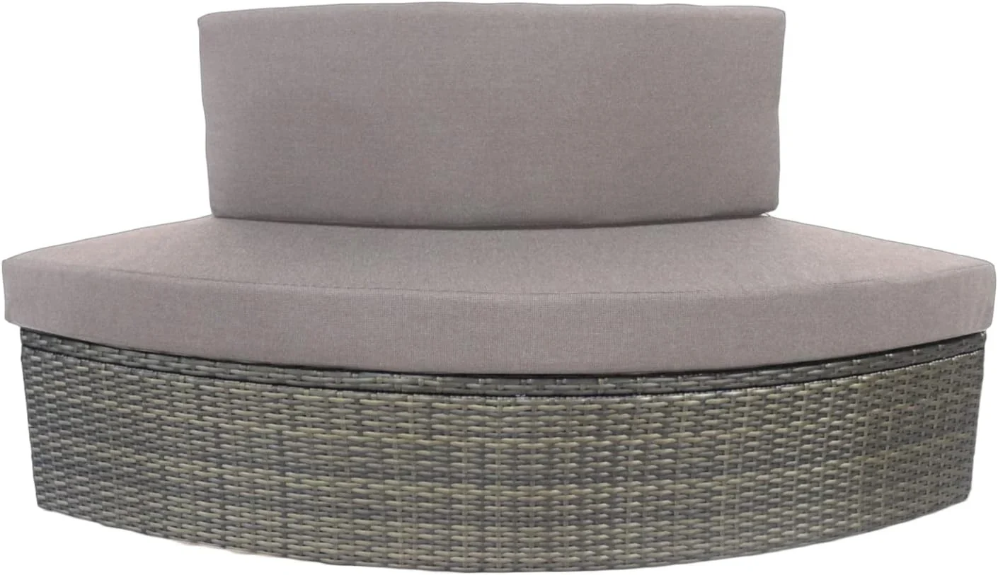 NETSPA Octopus 165 Mueble Semirrígido para SPA - 5 Módulos con Estante Doble, Tapa Bloque Motor, Estribo, Banco y Estante Bajo - PVC y Compuesto de Madera - Negro - SP-MOB165C-M5