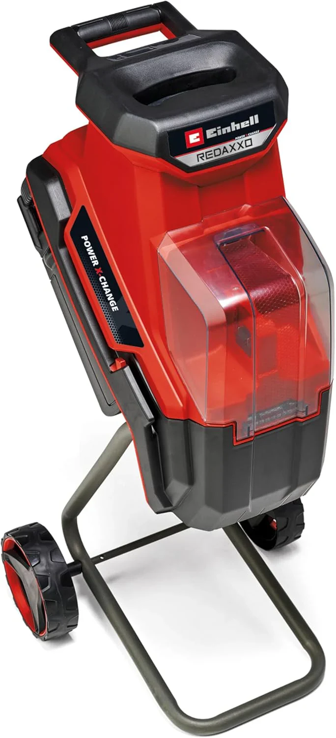 Einhell Akku-Messerh?cksler REDAXXO 36/25 Power X-Change (36 V, max. 25 mm Astst?rke, 3 Wendemesser aus Stahl, 55 L Fangsack, Transportgriff, Stopfer)