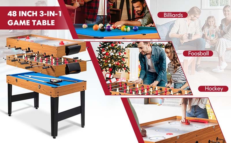 Eletriclife 48 Inch 3-in-1 Combo Game Table