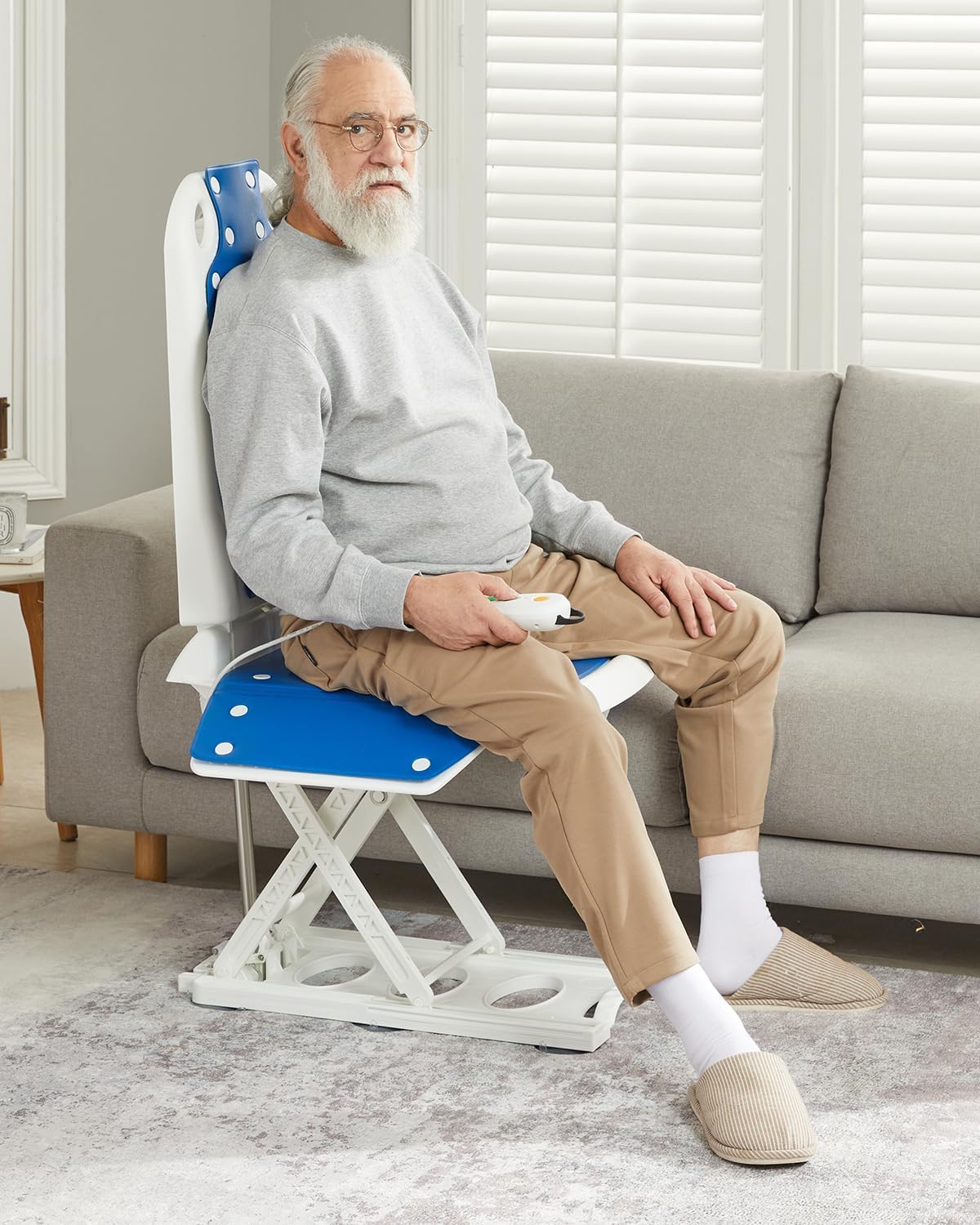 Electric Chair Lift, Get Up from Floor, Floor Lift for Elderly, Can be Raised to 20 ? Help You Stand Up Again, Support Up to 300 LBS, Item Weight 30 LBS