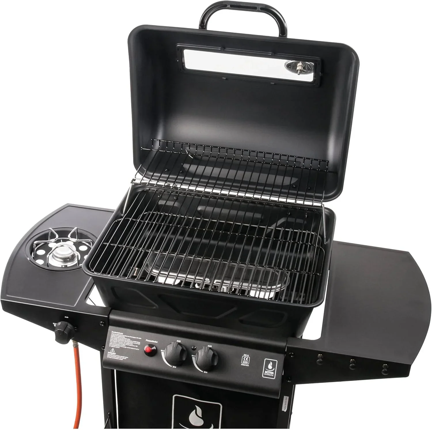 ACTIVA Halifax Lavastein - Parrilla de gas con piedras de lava y funda protectora | Quemador principal de 5,5 kW de regulación continua para una barbacoa perfecta