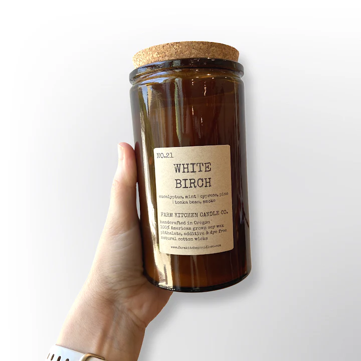 White Birch Soy Candle | Amber Apothecary | Large-14.5 oz.