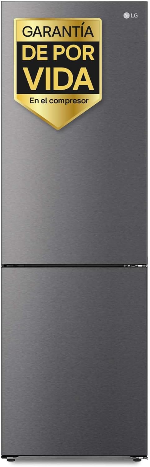 LG GBP61DSXGC – Combi No Frost Refrigerator, Freezer, Smart Inverter Compressor, Stainless Steel Colour, Anti-Fingerprint, 186 cm, 341 L