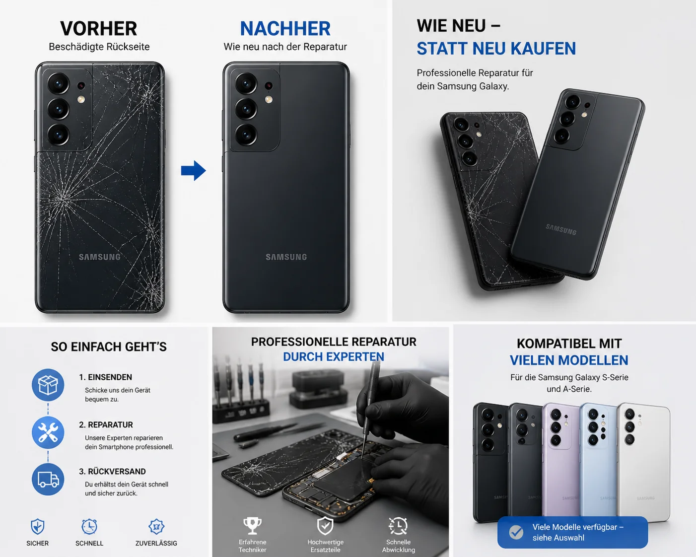 Samsung Galaxy R��ckseiten Reparatur