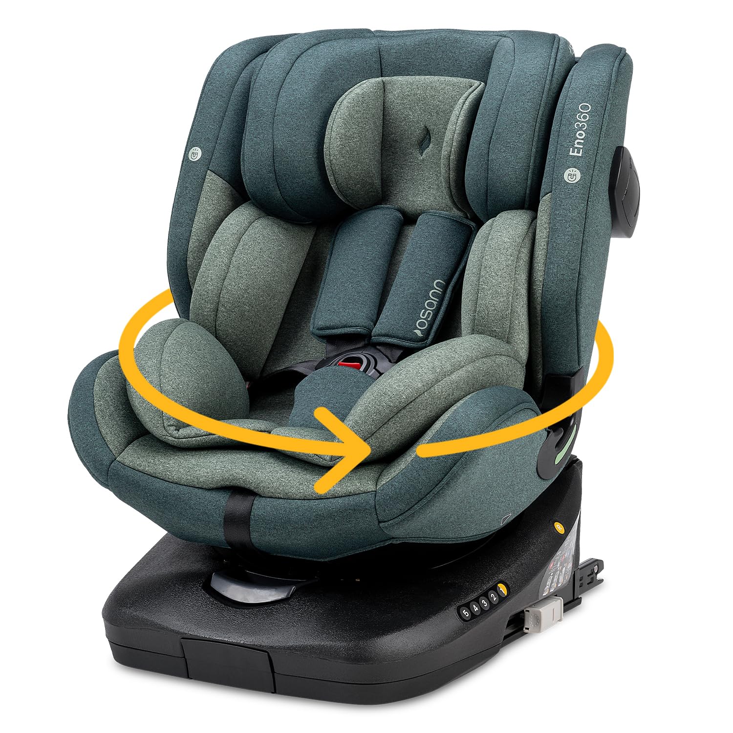 Osann Eno360 i-Size, drehbarer Kindersitz 40-150 cm, Reboarder mit Isofix, Baby Autositz �C Dark Grey Melange