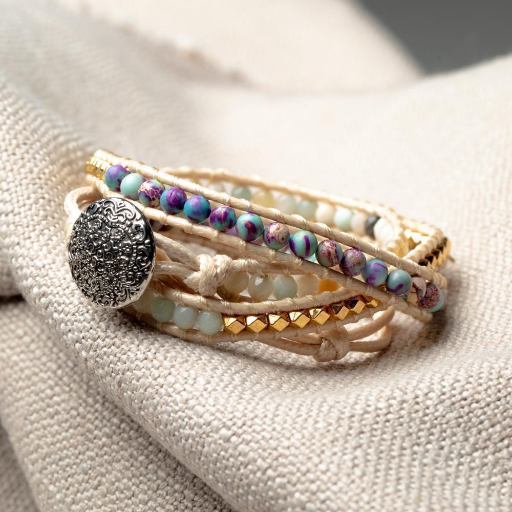 Wikkelarmband Balans - Imperial Jaspis & Amazoniet - Harmonie