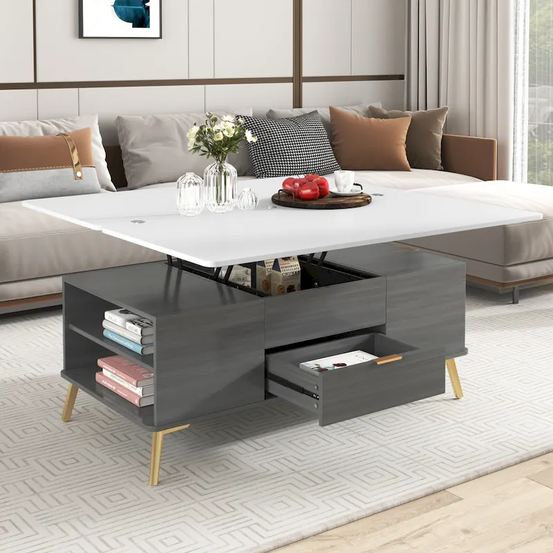 Versatile Lift-Top Coffee Table with Storage Drawers